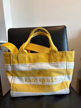 Kate Spade Yellow Canvas Tote Bag